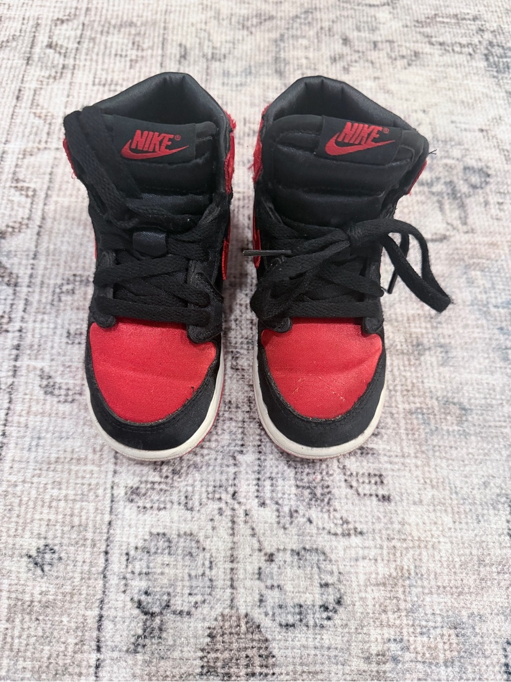 Nike Kids Black and Red High-Top Sneakers